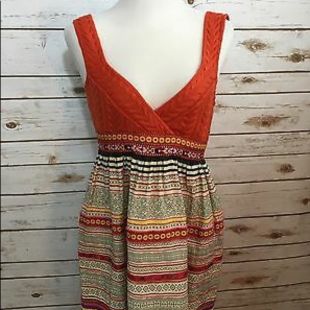 Free people embroidered desert sunrise knit dress